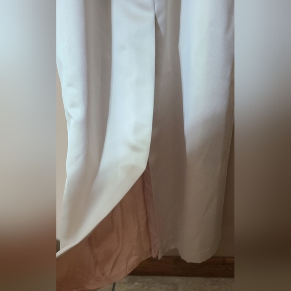 Vintage Alex E-v-e-n-i-n-g-s  Tea Length Dress Size 8 Taupe Sheer Back-Like New - Picture 6 of 7